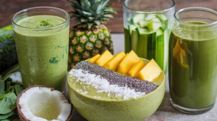 Green juice and smoothie