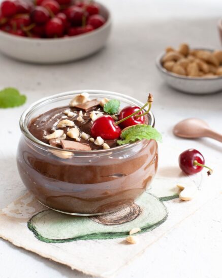 A bowl of chocolate Avacado Pudding
