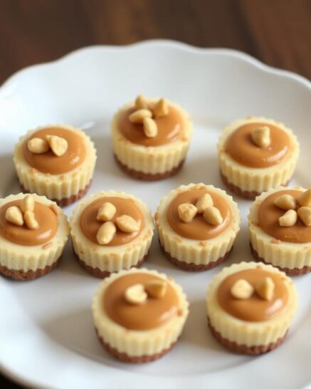 Multiple Peanut Cheesecake on a white plate