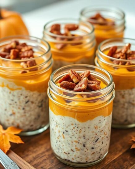 Over night oat pumpkin jars