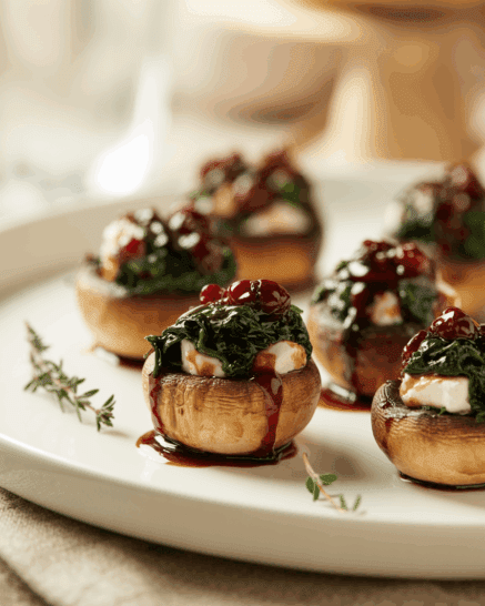 Balsamic Glazed Stuffed Mushroom